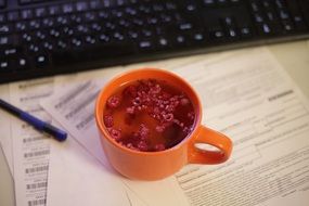 fruit tea with raspberries