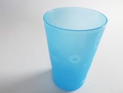 empty blue plastic cup