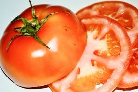 Sliced red tomato