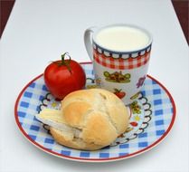 french cheese with bread on a plate