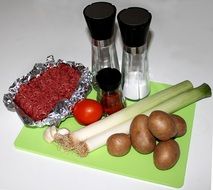 meat and vegetables for baking