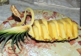 Dish with the pineapple