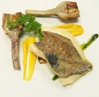 fish and cooked cynara