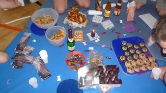 food and alcohol at a party