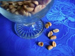 salted nuts in a glass plate