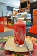 dessert of strawberry sorbet