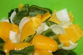 salad with sweet pepper and onion