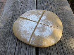 bread on a wooden table