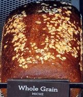 whole grain bread with tag