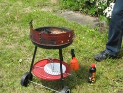 Burnig grill for the bbq in the garden