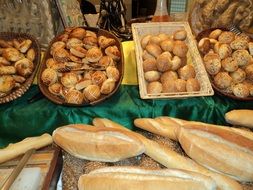 basket with bread in the store