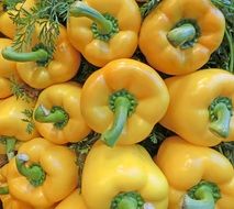 ripe yellow pepper on the counter