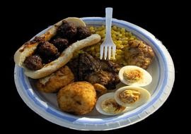 A lot of food in a plate