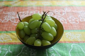 grapes in a yellow bowl