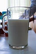 milk in a glass for breakfast