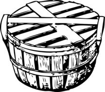 black and white drawing baskets