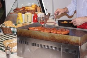 barbecue sausages in the restaurant