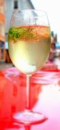 a glass of white wine
