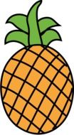 drawing of a pineapple on a white background