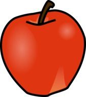 drawing of a red apple fruit