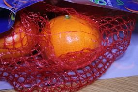 mandarin fruits in a packet