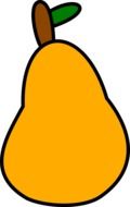 drawing yellow pear on white background