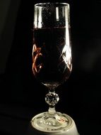 Crystal glass with wine in it