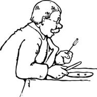 the man at the table as a drawing