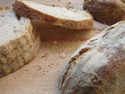 cereal sliced bread on a wooden table