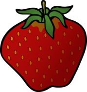 extremely delicious strawberry fruit drawing