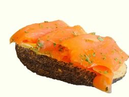 sandwich with butter and salmon