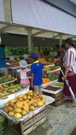 tasty and fresh tropical fruits market