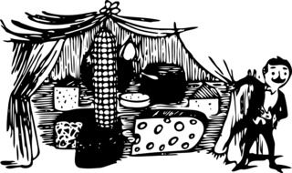 cheese market drawing