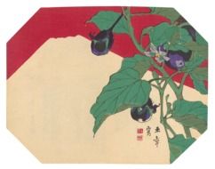 aubergine, vintage japanese drawing