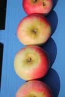 Apples on the blue board