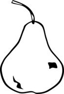 black and white graphic image of a pear