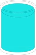 cup full of blue water