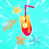 drawing of a summer holiday cocktail
