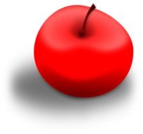 drawing of a red apple fruit with a shade