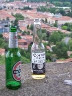 Bottles of beer on the stone
