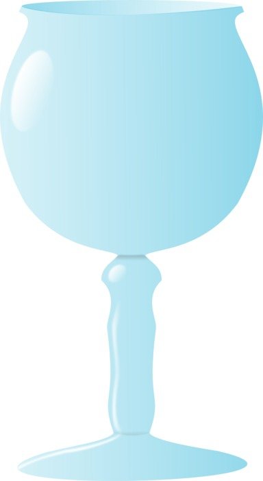 blue glass on a white background