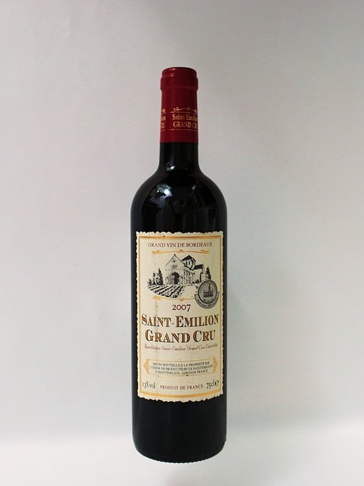 bottle of red French wine The Saint Emilion
