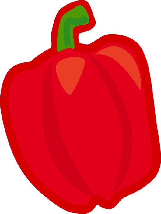 painted red pepper on white background