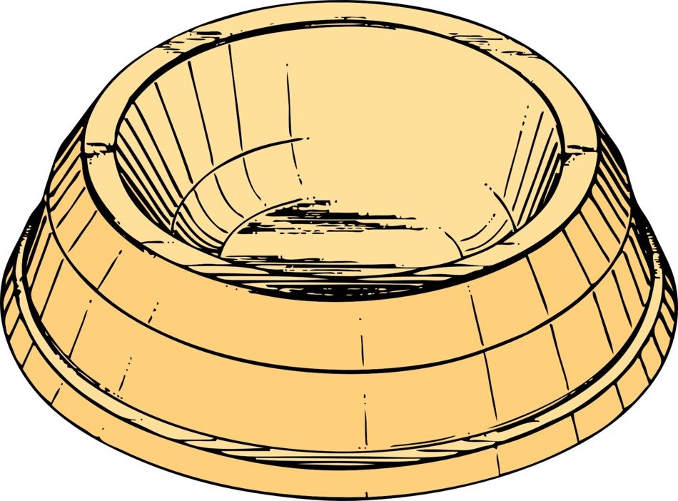 yellow bowl for the animal drawing