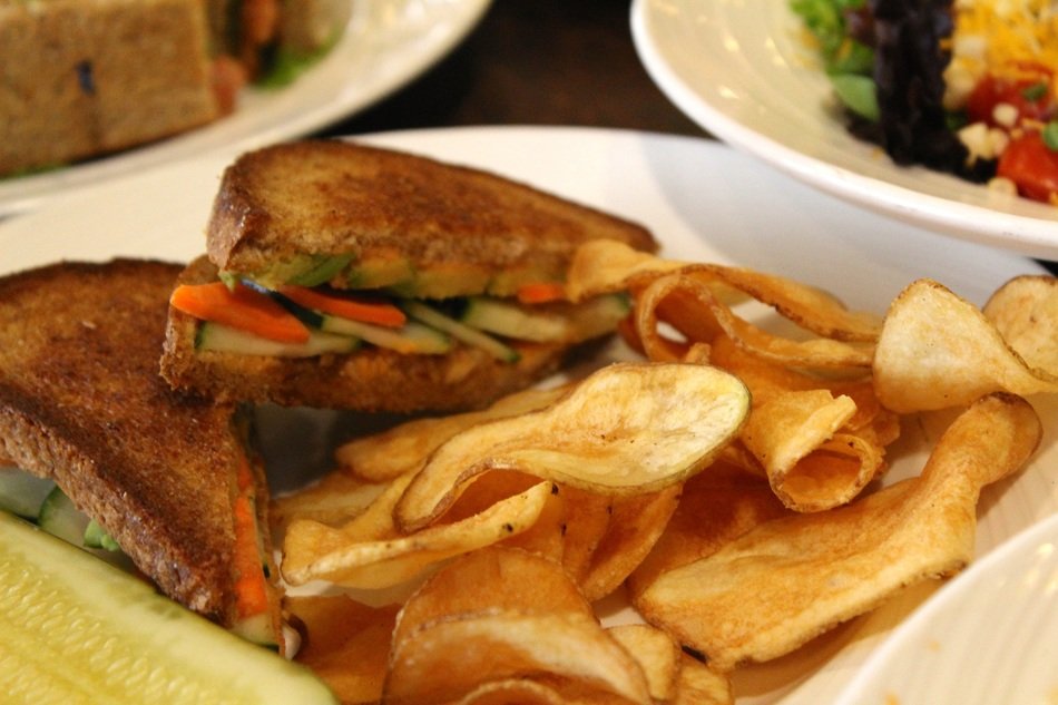 Sandwich and chips