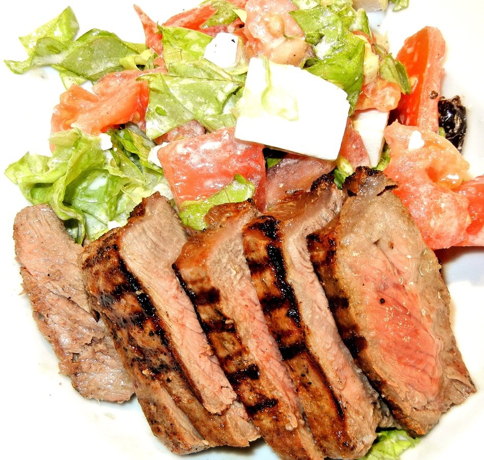 bbq steak sliced