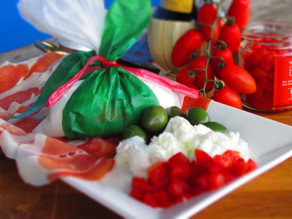 burrata with vegetables