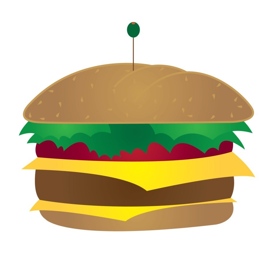 vector image with cheeseburger