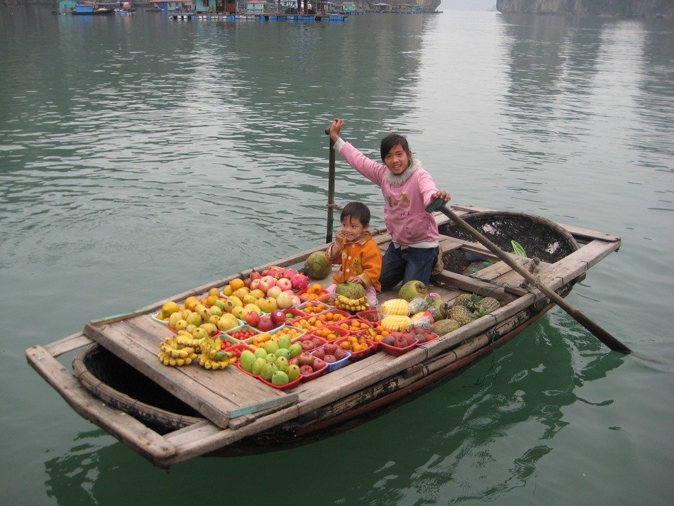 selling fruit on the water