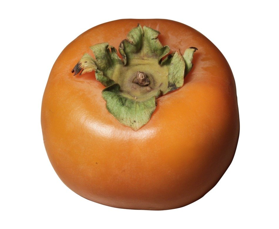 persimmon fruit on white background